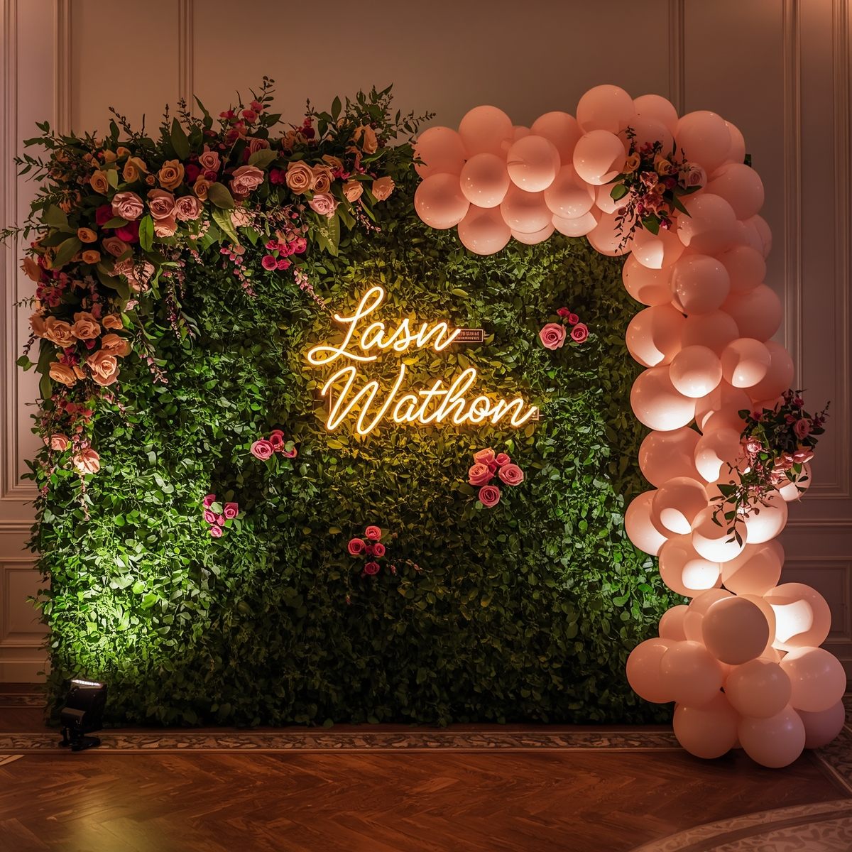 Elegant wedding ceremony decoration with floral arch